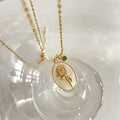 Anslee Mother-of-Pearl Birth Flower Necklace - August - Poppy [8LTTJQAI]
