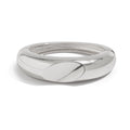 Tyleigh Wave Waterdrop Bangle - Faceted Cut - Silver