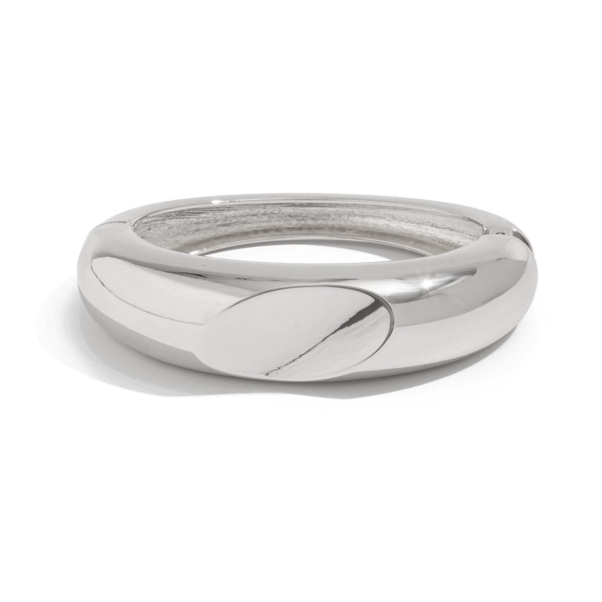 Tyleigh Wave Waterdrop Bangle - Faceted Cut - Silver