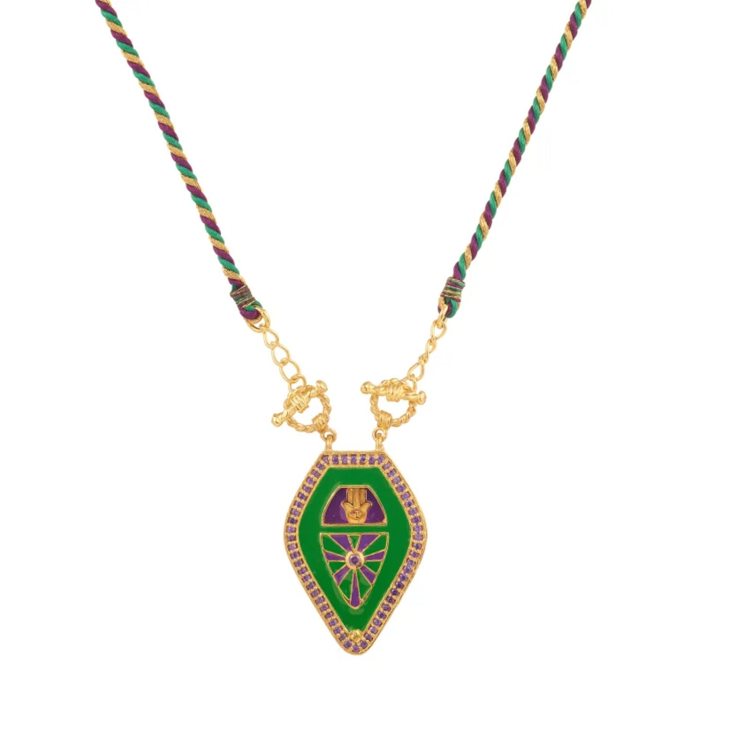 Elouise Gilded Tarot Pendants - Green Necklace [TW83Q2F8]