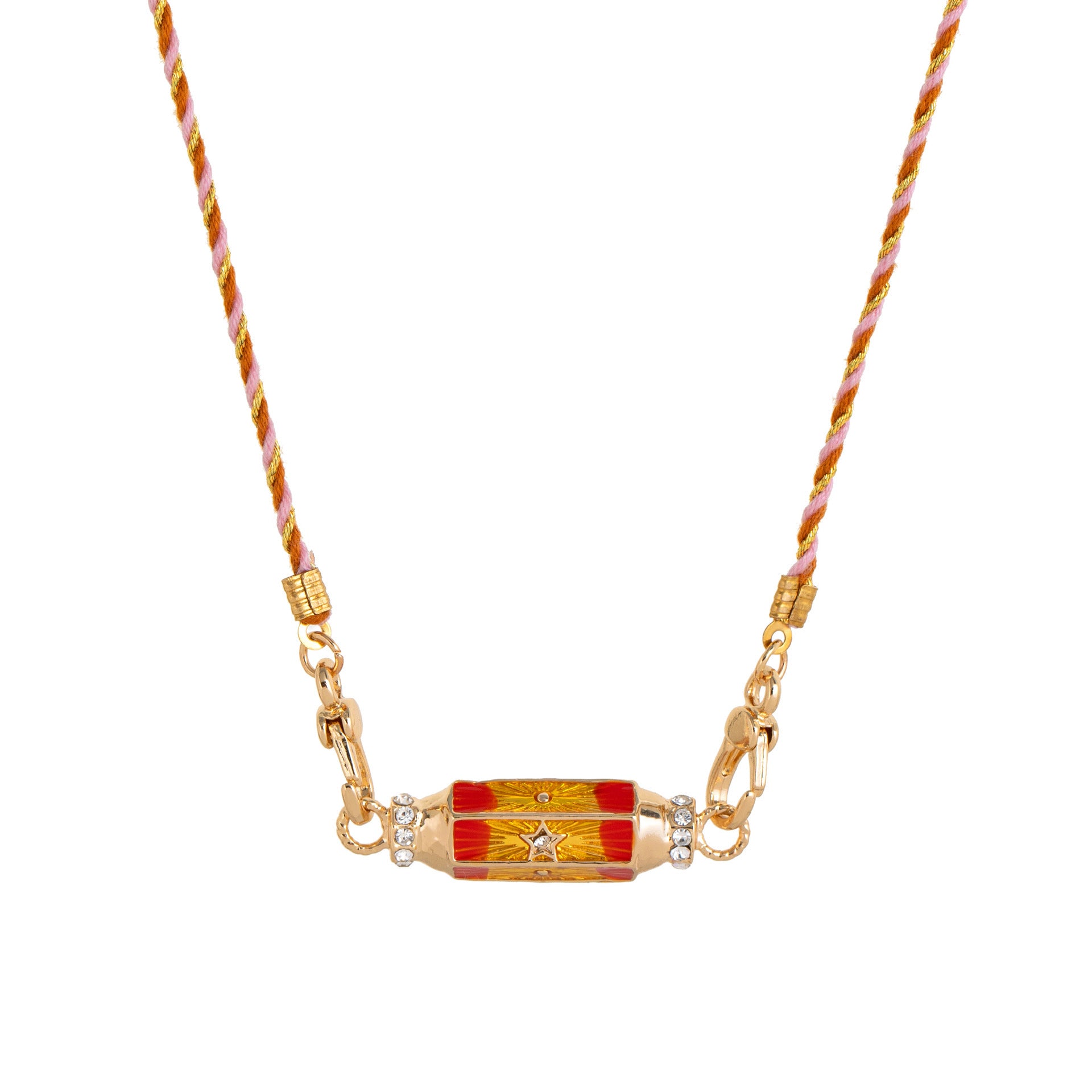 Tarot Card Pendant Necklace - Orange Star [R2S6QHJW]