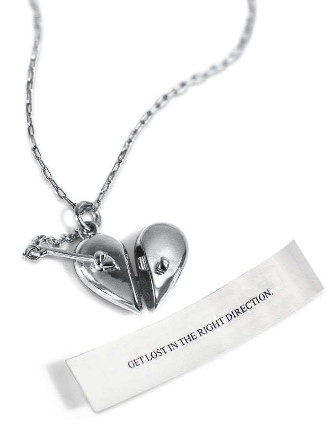 Heart Locket Pendant Necklace - Silver Heart (No Note) [4WTFZNPB]