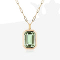 Symphony Square Zircon Necklace - Green [9R3M651U]