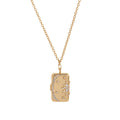Floral Heart Locket Necklace - Rectangular Sun & Moon Locket [AVRZXMQZ]