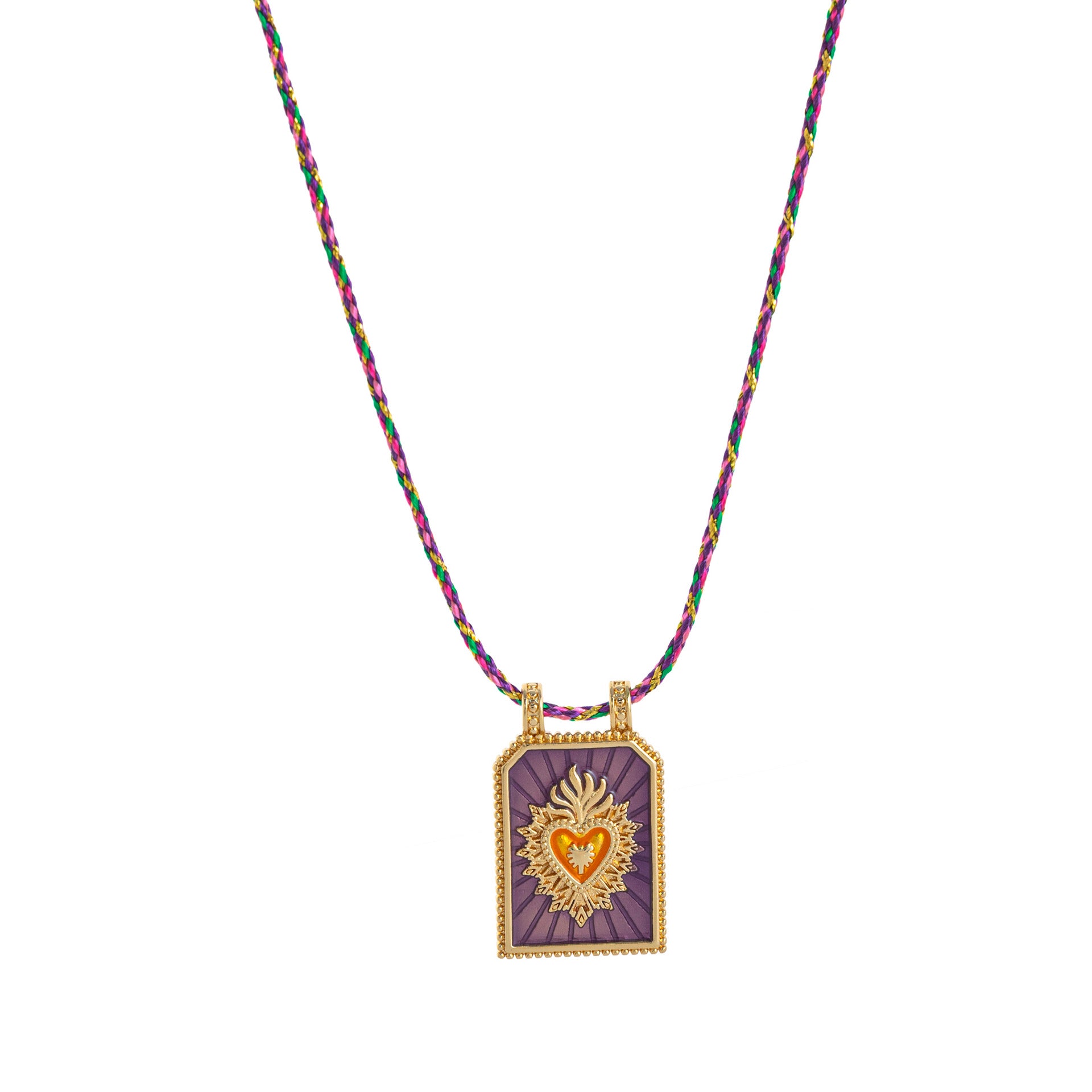 Siyona Cord Charm Necklace - Purple Necklace (No Beads) [CKK3YKXI]