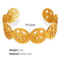 Ileana Sculpted Cuff Bracelet - Gold Geometric Pattern Cuff [LD1K769P]