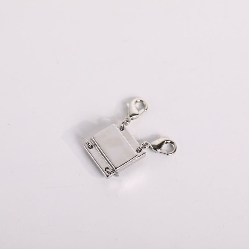Layered Magnetic Necklace Clasp - Irregular Silver 2-Spacer Clasp [053YTDT5]