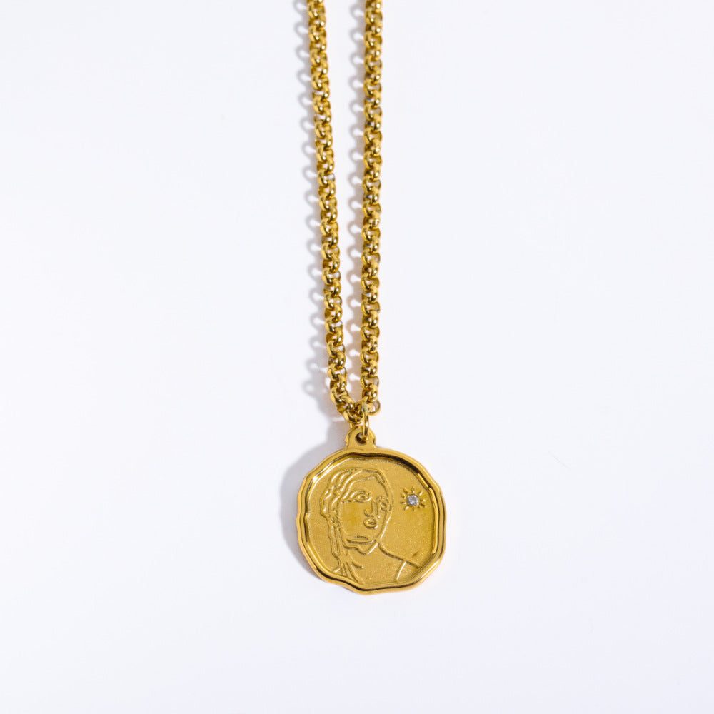 Mythology Medallion Pendant Necklace - Circe Sorceress Goddess [0AFS7ELO]