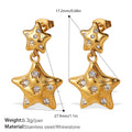 Leilah Celestial Stud Earrings - White Diamond Gold Earrings [S3BNBMPK]