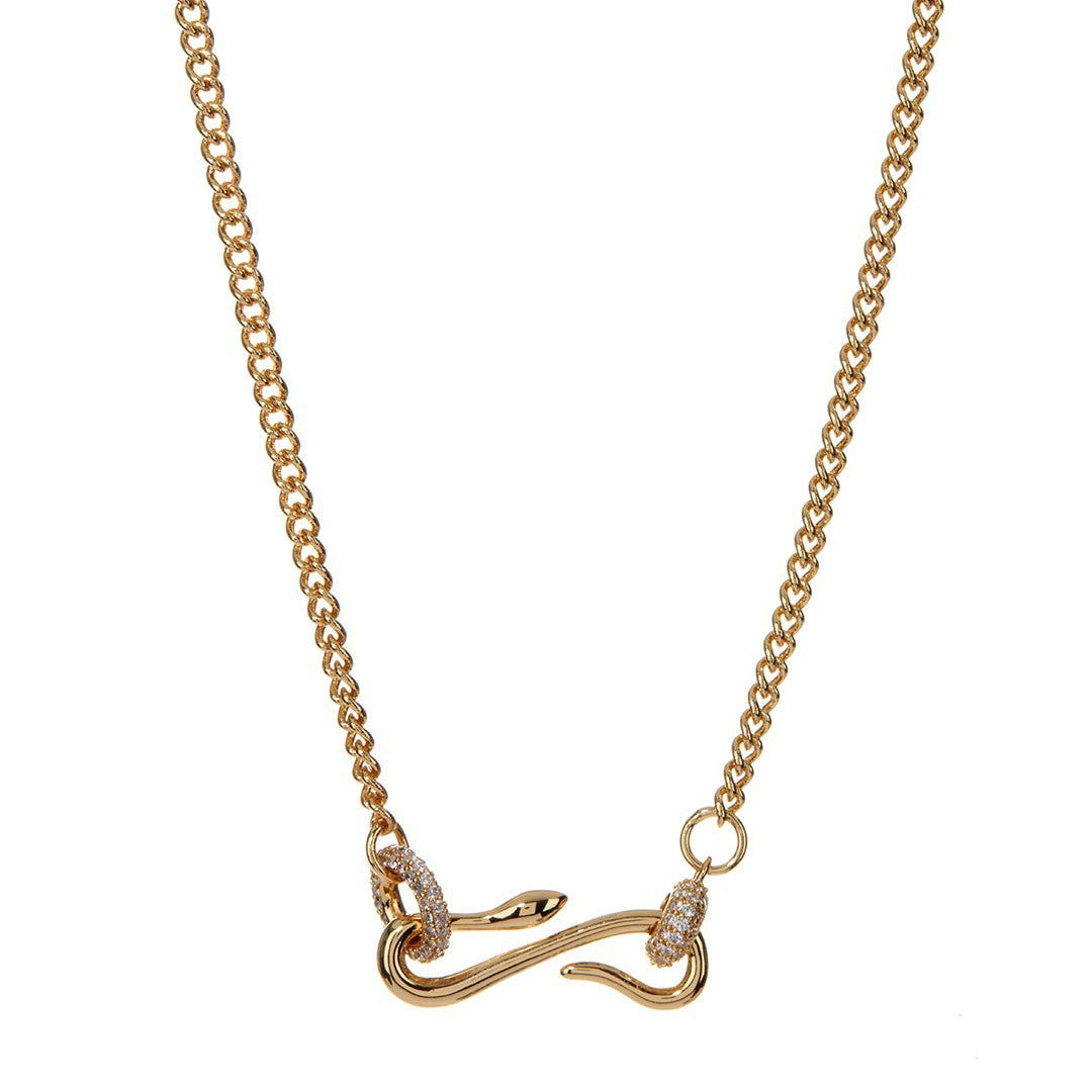 Layered Dainty Pendant Necklace - Snake Necklace [KGGE9L6S]