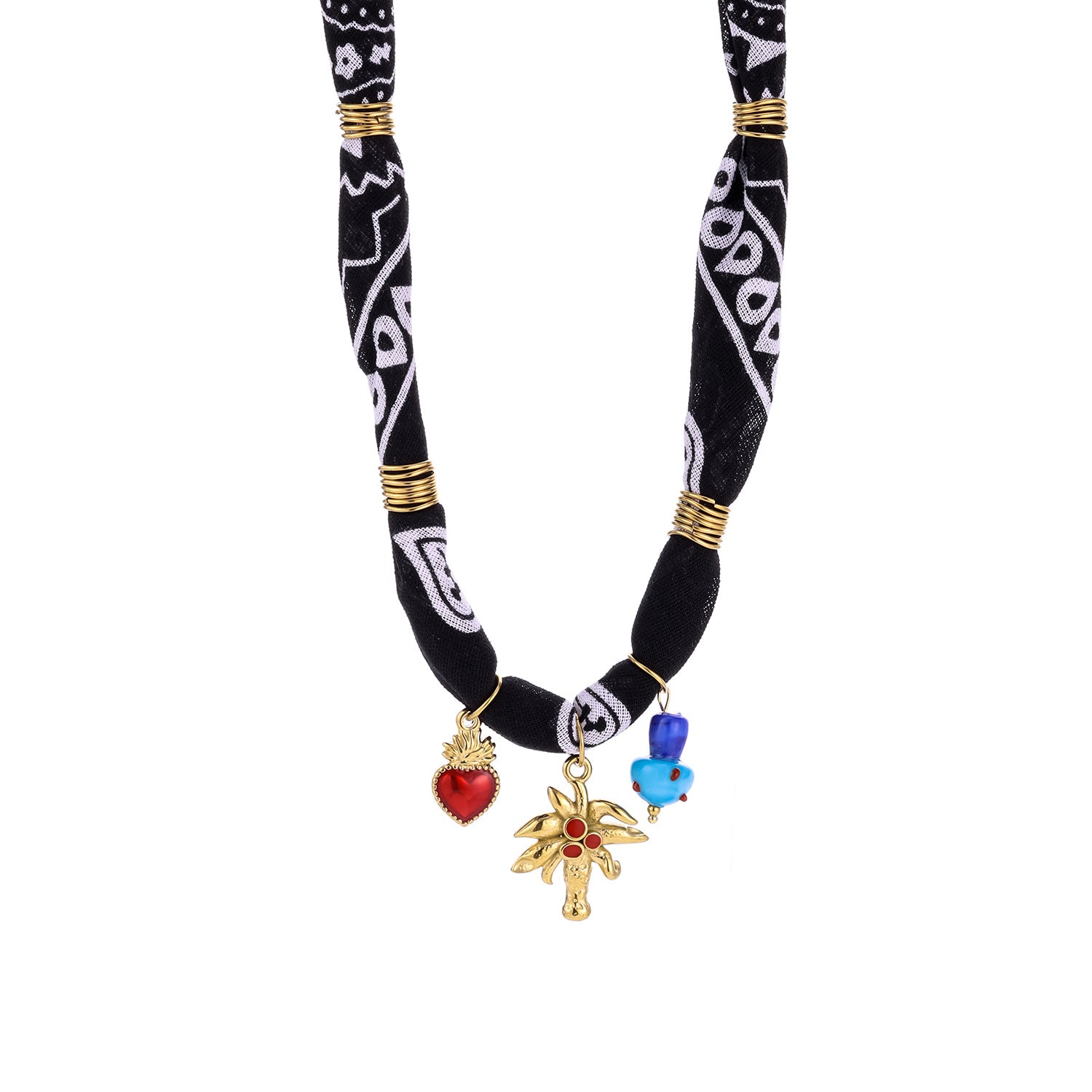 Mercedes Silk Heart Choker - Style 7 [0PK11ZY9]