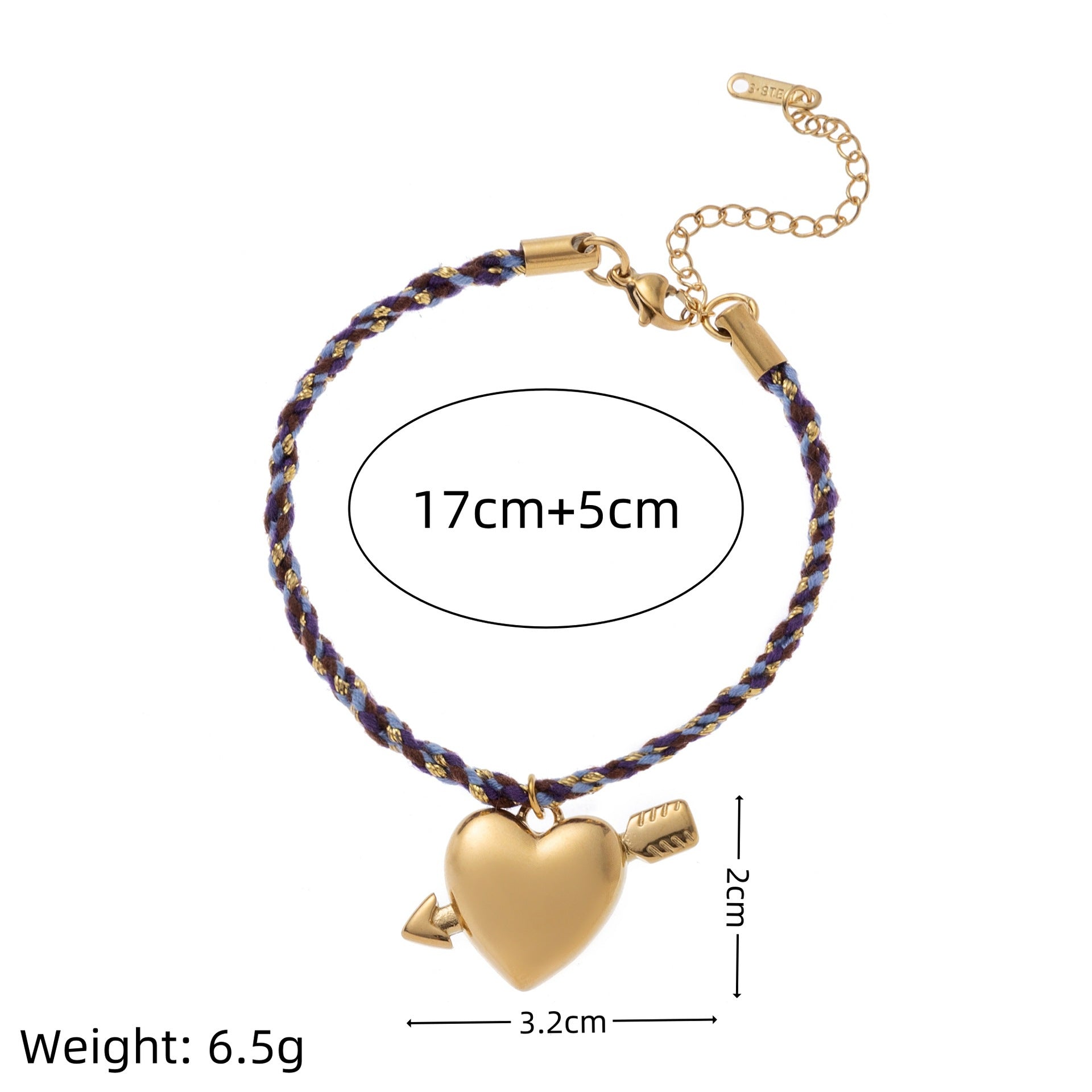 Charm Cord Bracelet - Arrow Heart Charm Bracelet [ACOBBOJC]