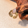 Emelie Open Heart Stone Ring - Style 1 [O52BLRH5]
