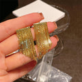 Annagrace Curved Tassel Chain Earrings - Gold 1 [4UOA22L4]