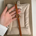 Vintage Oval Dial Leather Watch - Style 88376: Square Oval / Orange Strap [OXWH4BOL]