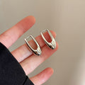 Naylah Sculpted Drop Earrings - Silver (Option B) [VBPF3GBV]