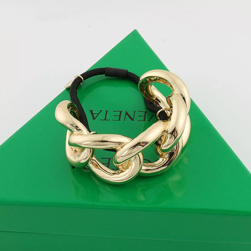 Minimalist Metal Chain Hair Tie - Gold [0HVSCM9C]