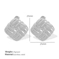 Chelsea Twist Square Earrings - Silver [62FJ7BVU]