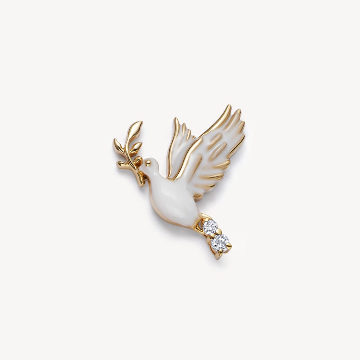 Transparent Locket Pendant Necklace - Peace Dove (Charm Only) [W4Q2R6F6]