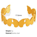 Ileana Sculpted Cuff Bracelet - Gold Butterfly Pattern Cuff [C0Y7G1VP]