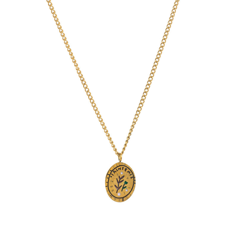 Dainty Floral Pendant Necklace - Spring Necklace [OFDOCMBN]