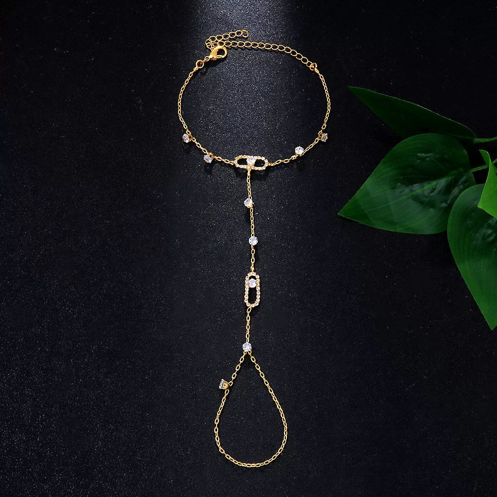 Interlocking Geometric Chain Link Bracelet - Gold [IVY9ONU0]