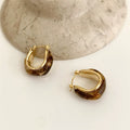 Amber Geometric Stud Earrings - Amber Studs [UQC47SMD]