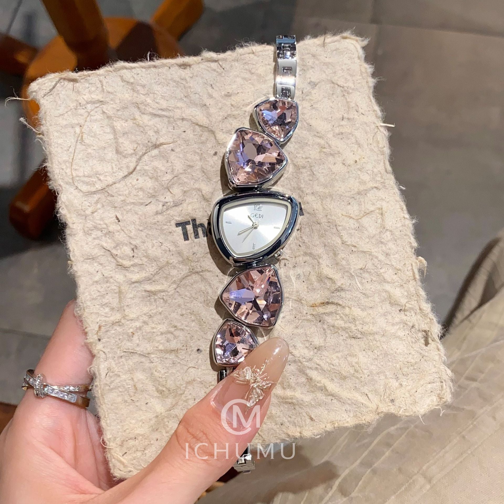 Aylee Sculpted Steel Watch - Versatile Silver Pink [ZZH0UERV]