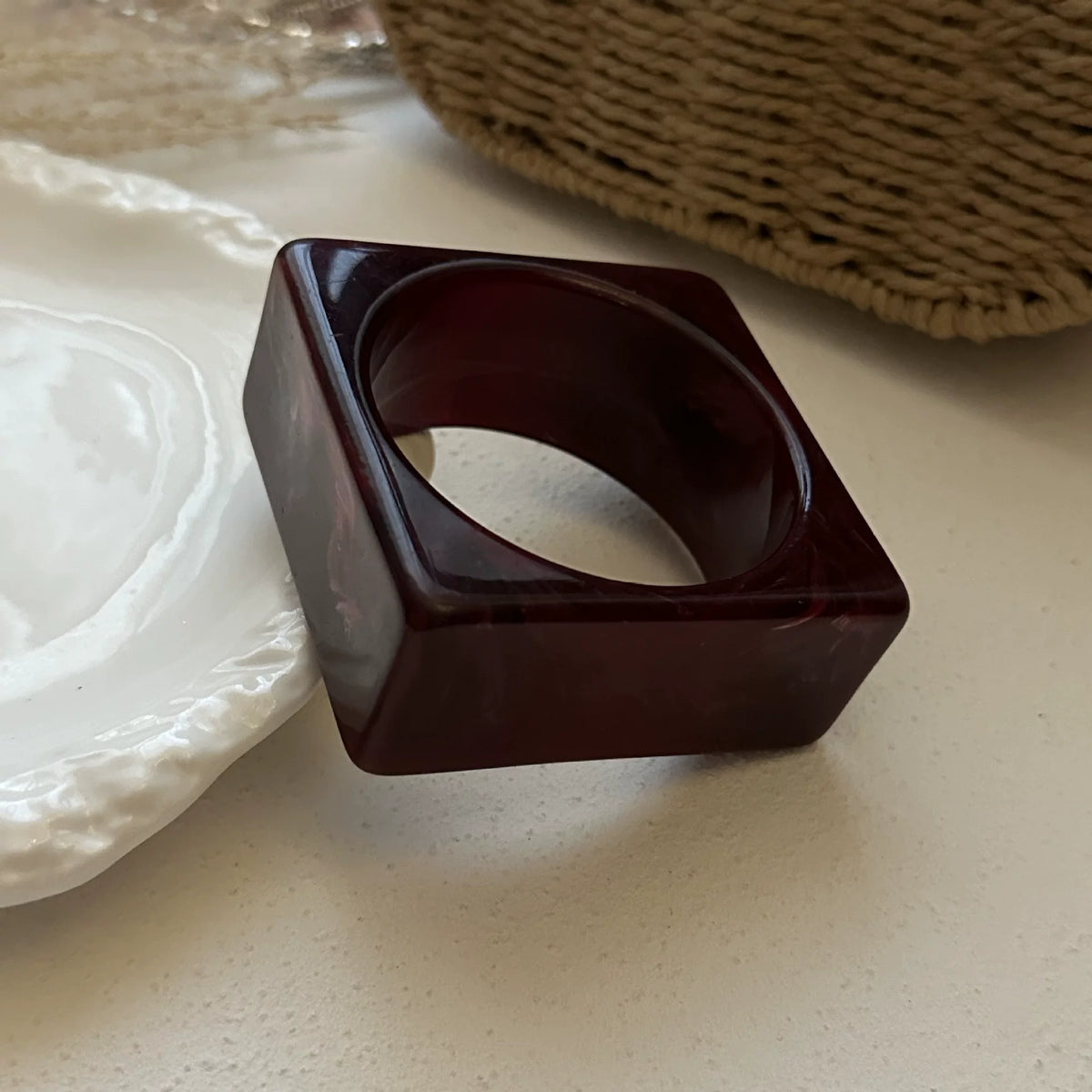 Textured Metal Bangle Bracelet - Square [13PE3OMP]