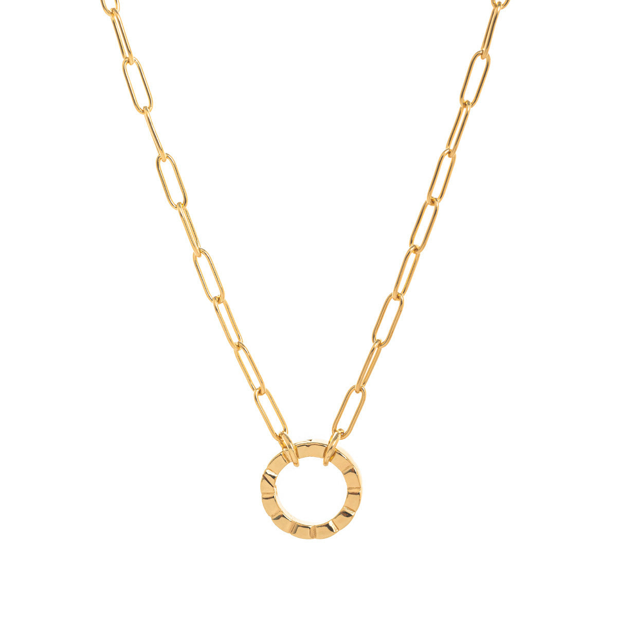 Adjustable Paperclip Chain Necklace - Style 6 Open Necklace [6UGKF0KN]