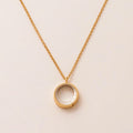 Floating Locket Pendant Necklace - Gold Round Glass Openable Necklace [6HXTPJNC]