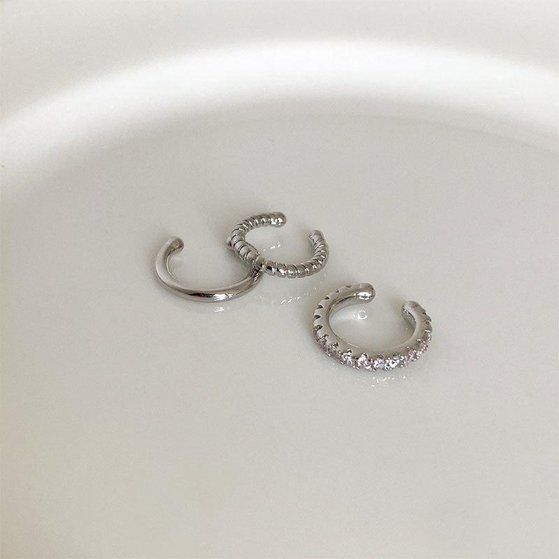 Keisy Crystal Ear Cuff Set - Silver [5QEAU1JL]