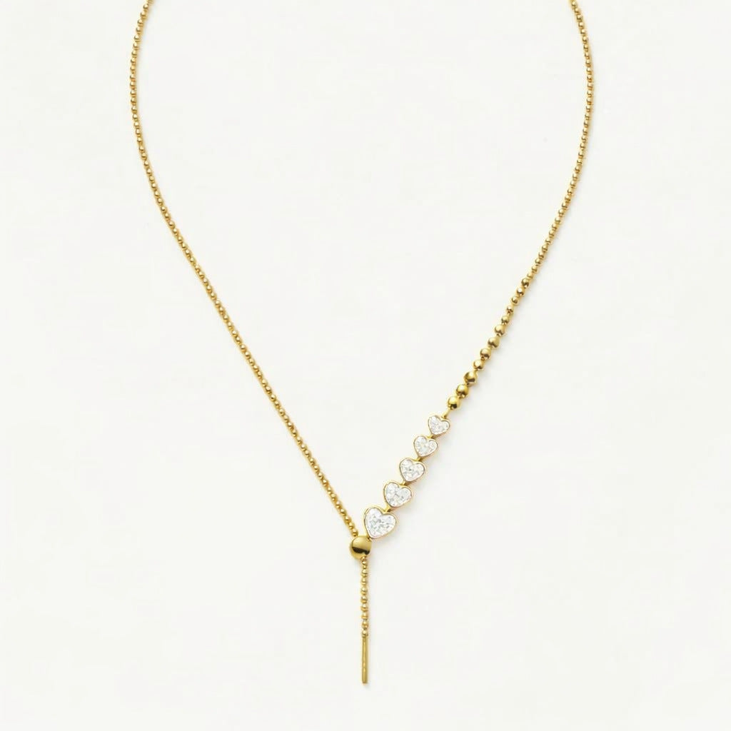 Layered Heart Pendant Necklace - 5 Hearts Necklace [B5RE7P8O]