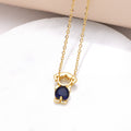 Jackson Zircon Heart Necklace - Dark Blue [AKFWHZY2]