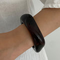 Kyndell Asymmetrical Resin Cuff Bracelet - Dark Brown [JKZFHGOO]