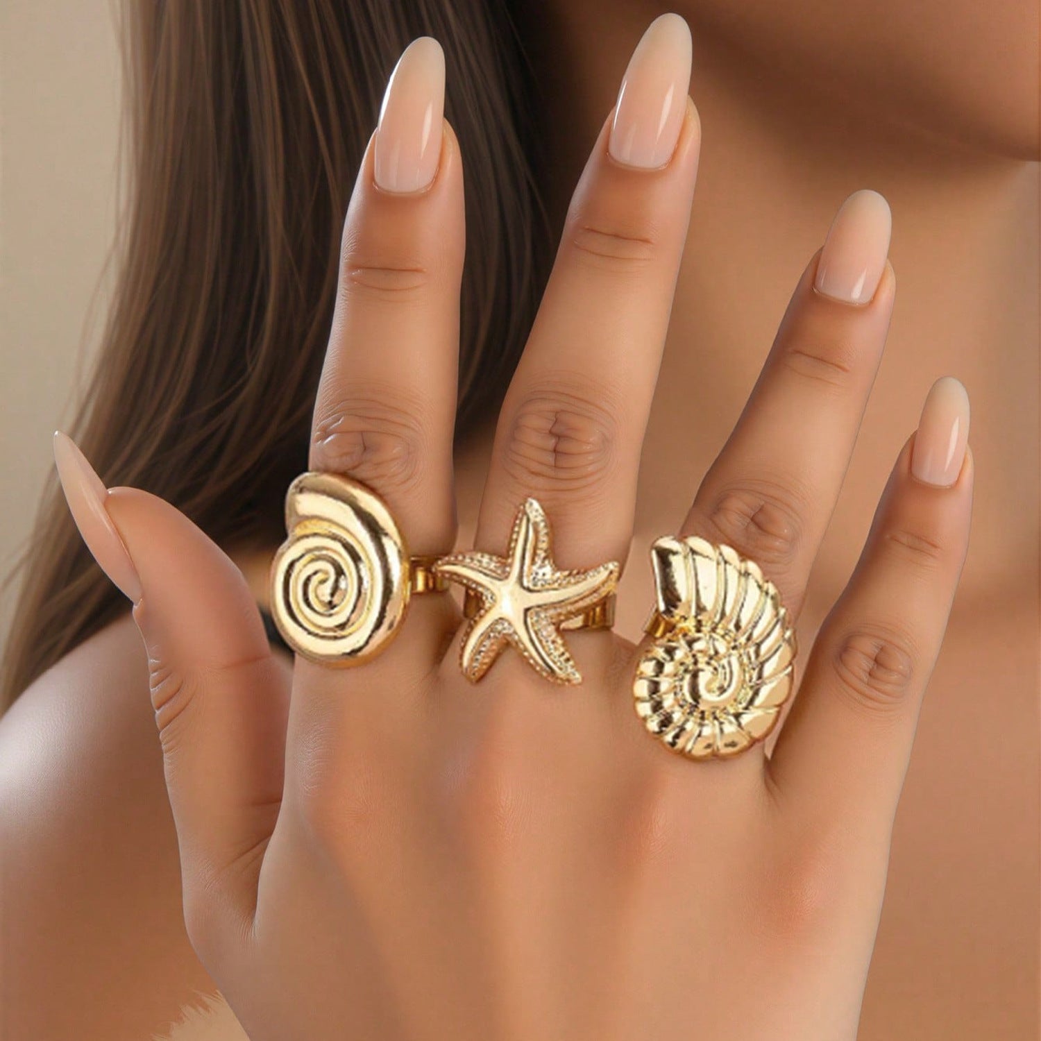 Juna Ocean Ring Set - Ocean Three-Piece Ring Set [GHLXQZLM]