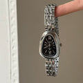 Vintage Snake Head Shaped Watch - Silver Strap Black Dial (Steel Strap) [C65SJMGE]