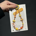 Beaded Angel Phone Charm - Yellow + Orange Bow (Chain Only, Yellow Gasket Included) [EPG51LB2]
