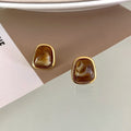 Raylene Geometric Pearl Earrings - Coffee [ZAFF96C0]