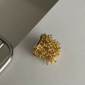 Stacked Amber Resin Ring - Intricate Gold Fireworks Ring (Real Gold Plated) [34YDS712]