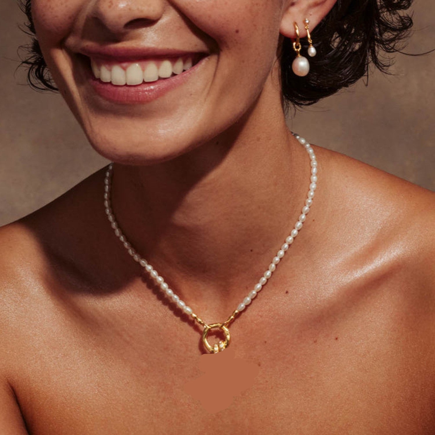 Pearl and Gold Chain Necklace - Pearl Link [NHS0Y4TU]