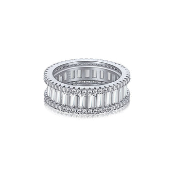 Eternity Row White Crystal 925 Sterling Silver Ring