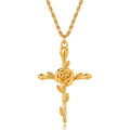 Birth Flower Pendant Necklace - June Rose [RGA4ECYU]