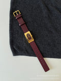 Zhamira Retro Red Watch - Leather Strap with Steel Case [3PERH9BJ]