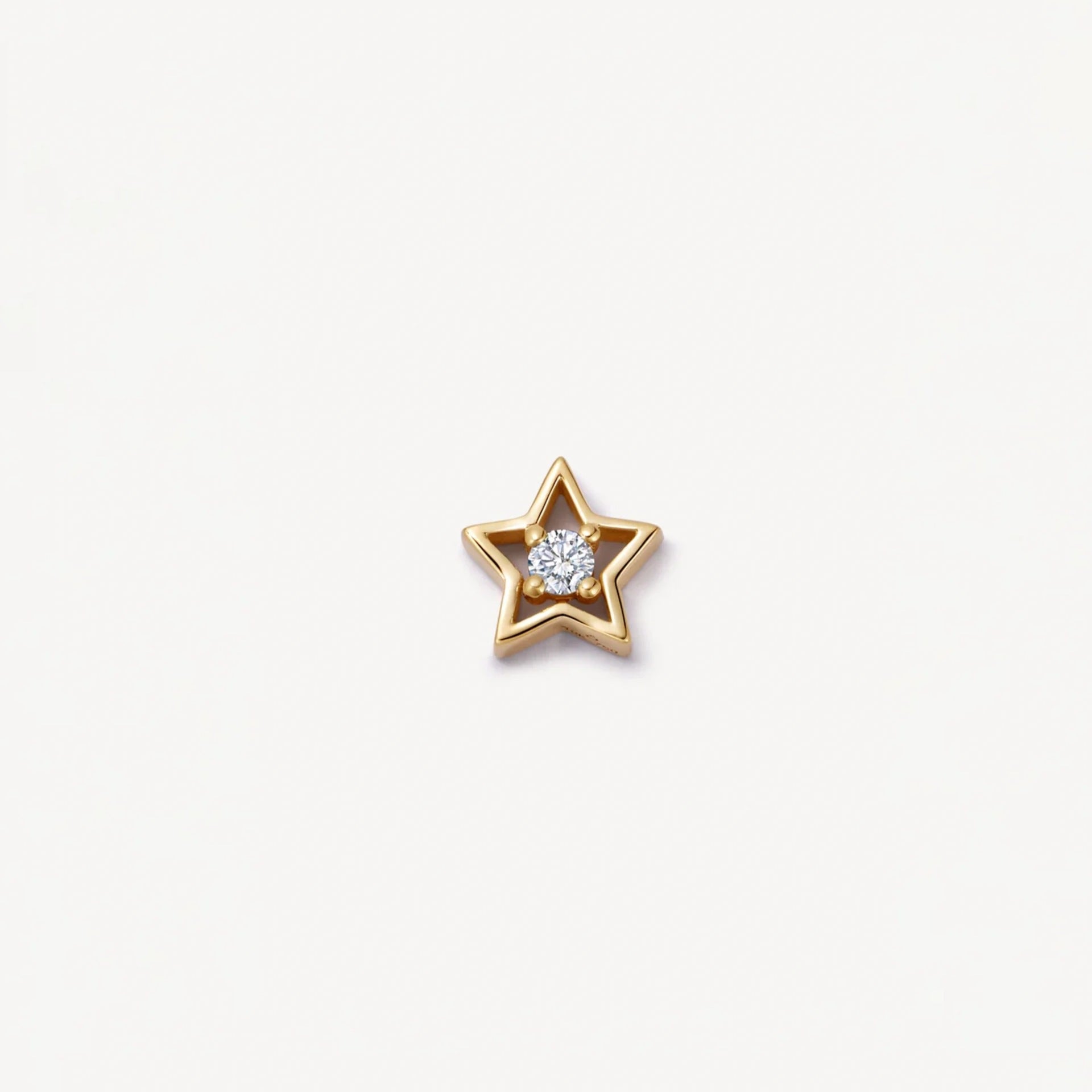 Floating Charm Locket Necklace - CZ Star Charm [JAQWNGQ8]