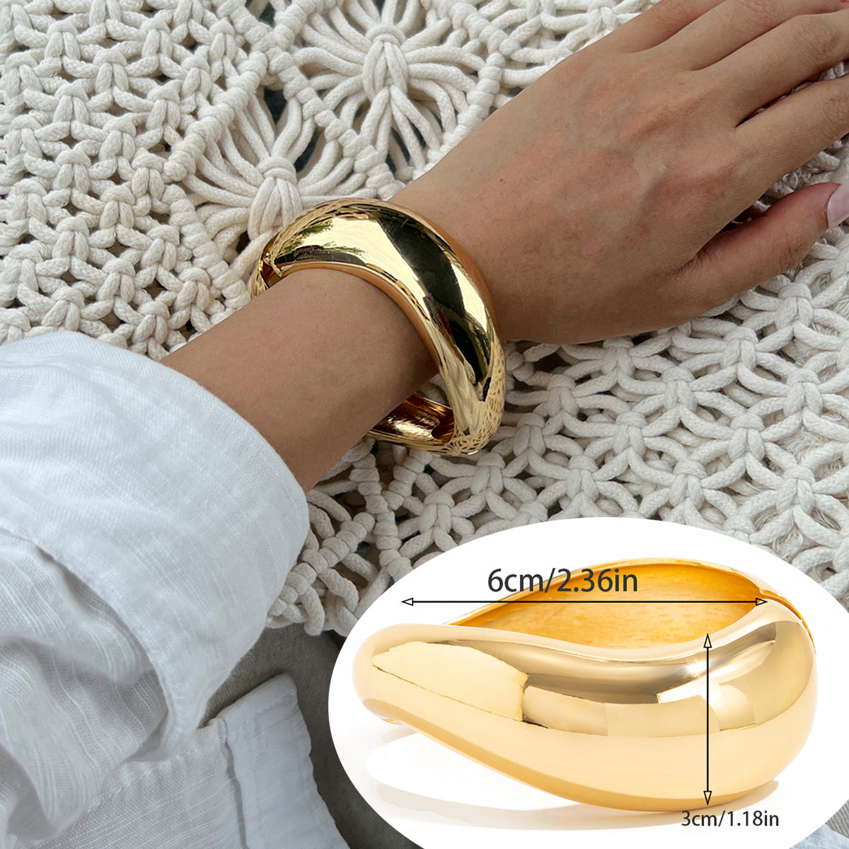 Khali Irregular Smudged Bangle - Gold [DIKJW7BD]