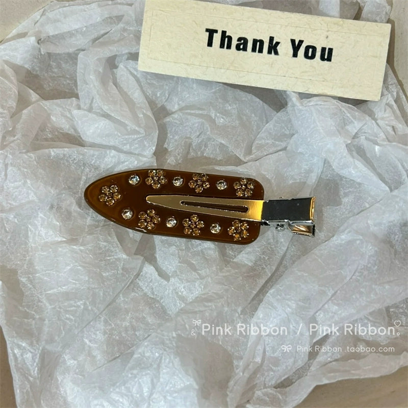 Malika Acetate Hair Clip - Coco Tortoiseshell Acetate Seamless Clip - 1pc