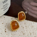 Raylene Geometric Pearl Earrings - Brown [J3QH4G8U]