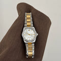Embossed Dial Bracelet Watch - Two-Tone Band White Dial [J6IUSM3O]