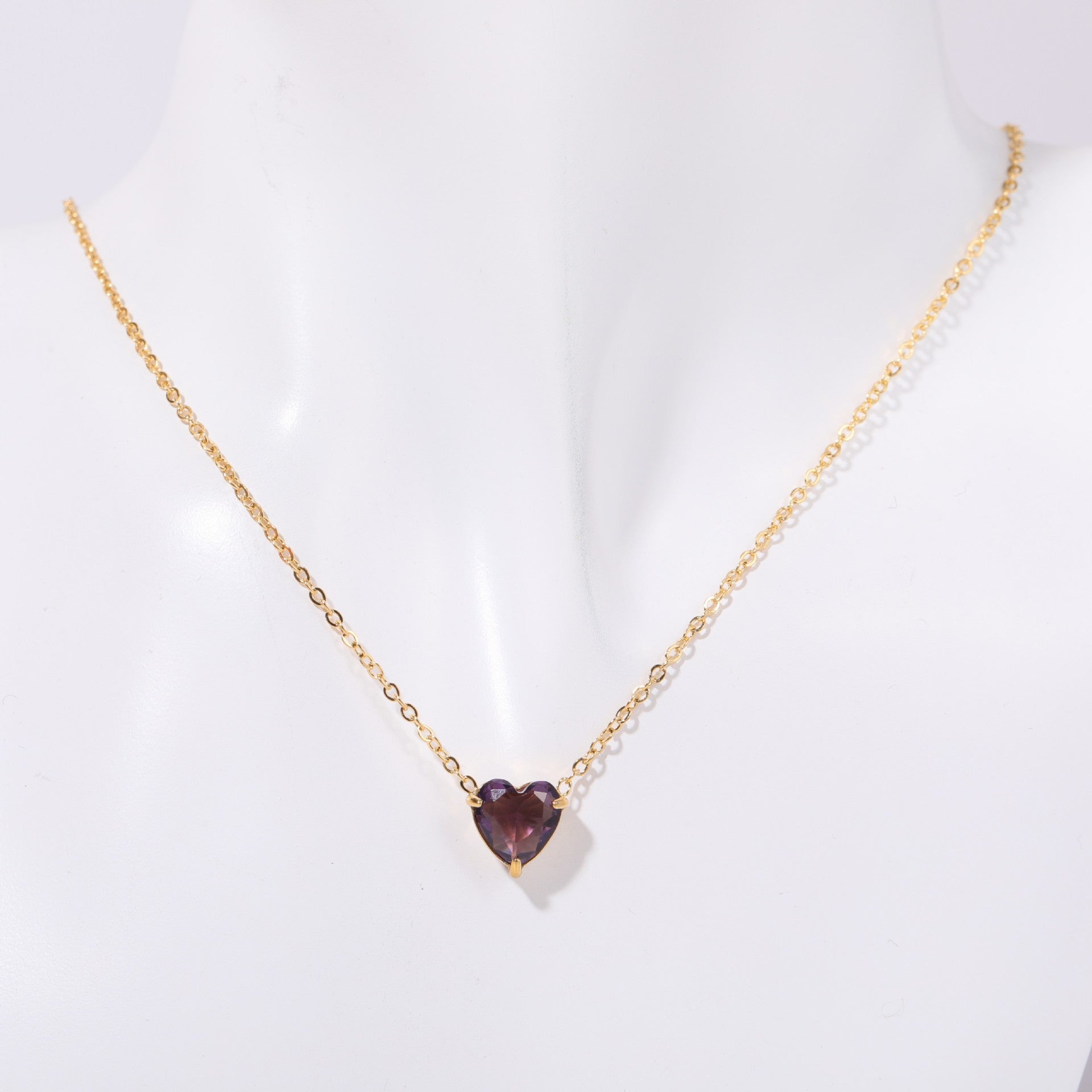 Maryella Birthstone Love Necklace - February [GJ3CT4VV]
